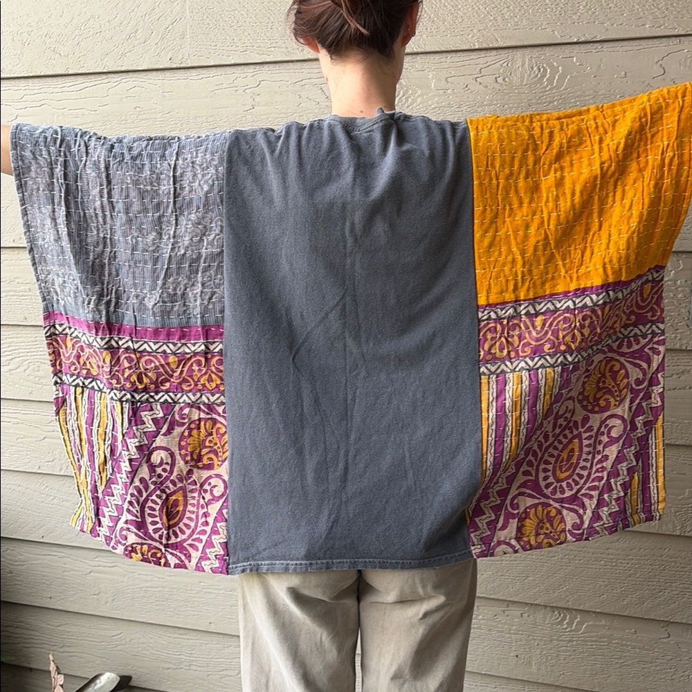 Hendrix Patchwork Graphic Tee - Gray and Multicol… - image 3